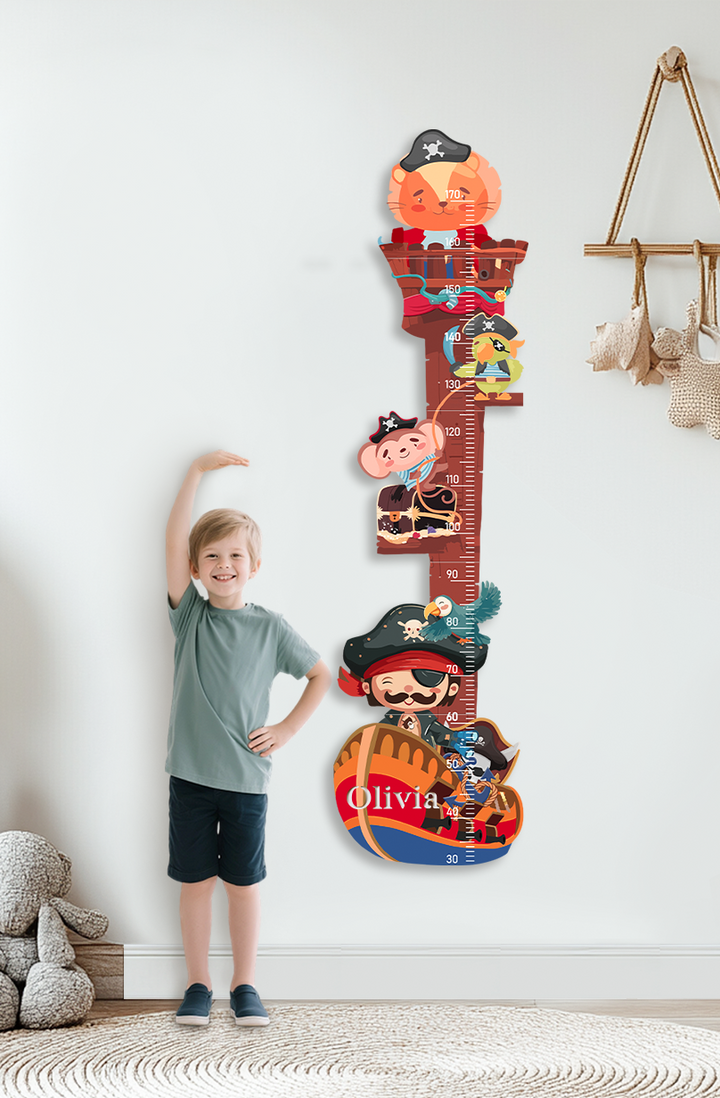 Personalized Wooden Pirate Ship Growth Chart