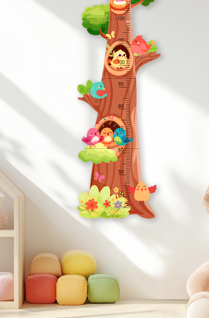 Personalized Wooden Birds and Flowers Treehouse Growth Chart