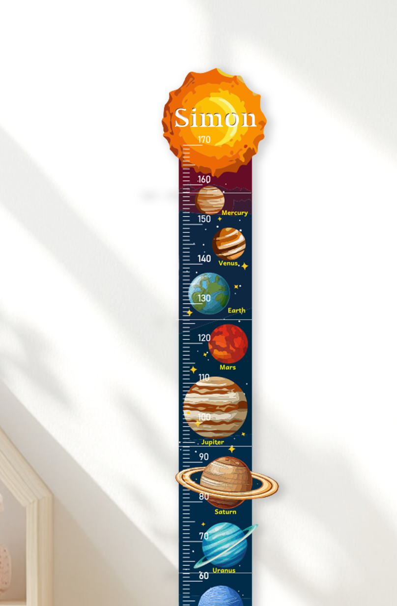 Personalized Wooden Solar System Growth Chart for Kids