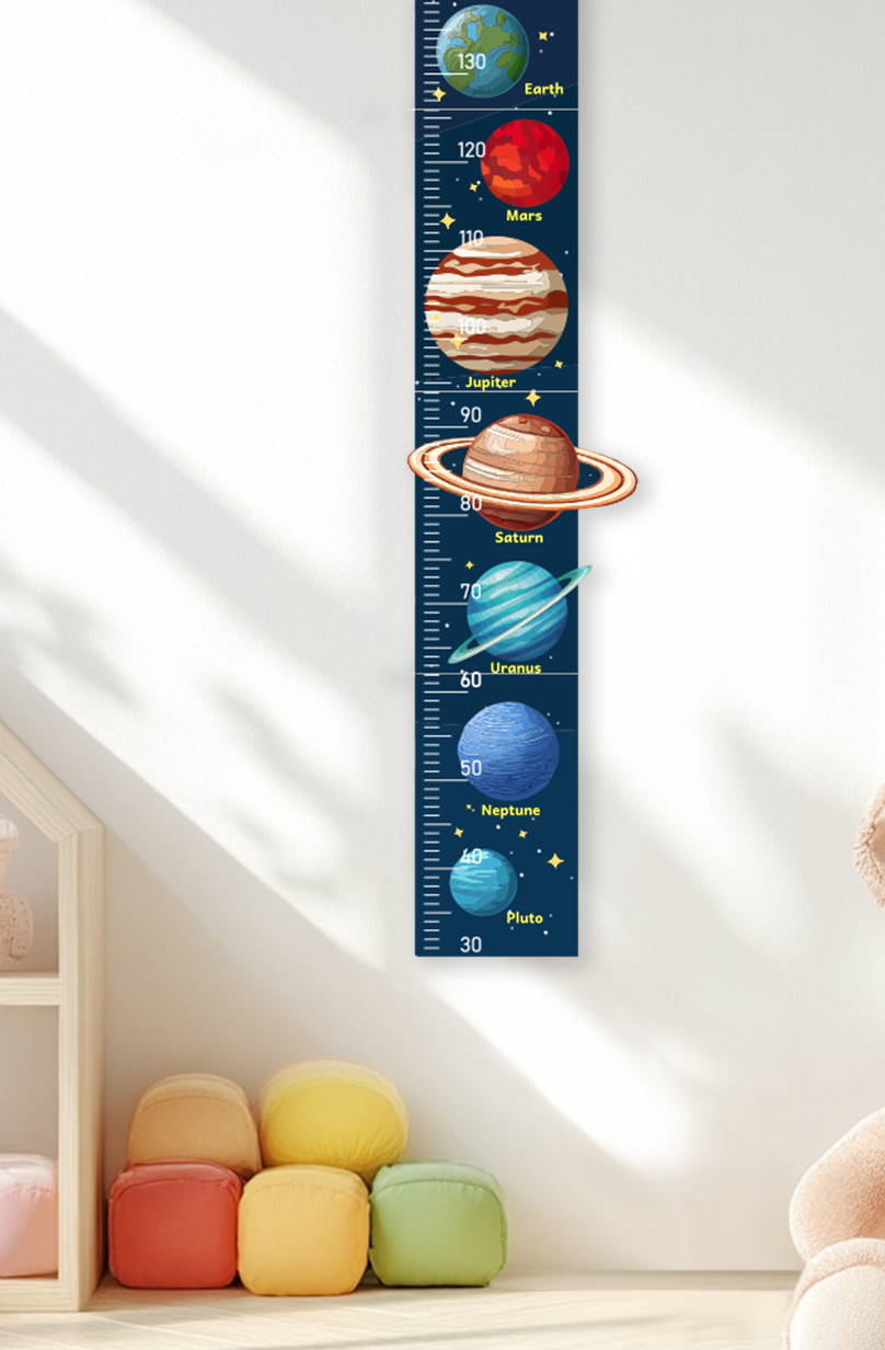 Personalized Wooden Solar System Growth Chart for Kids