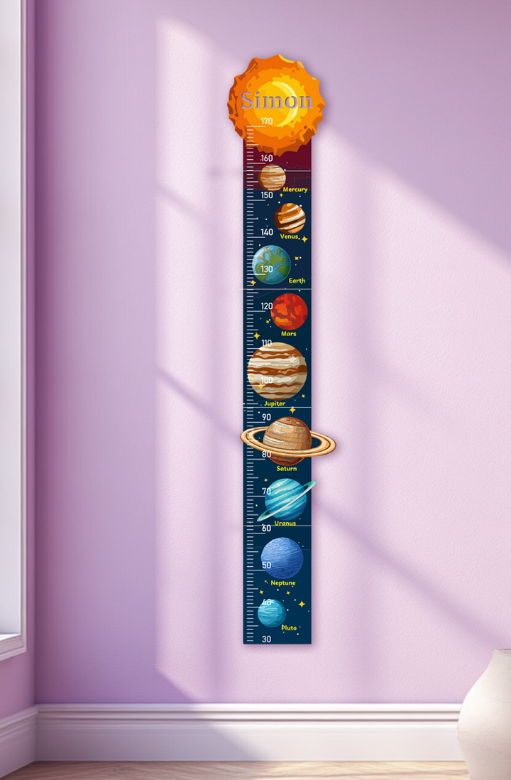 Personalized Wooden Solar System Growth Chart for Kids