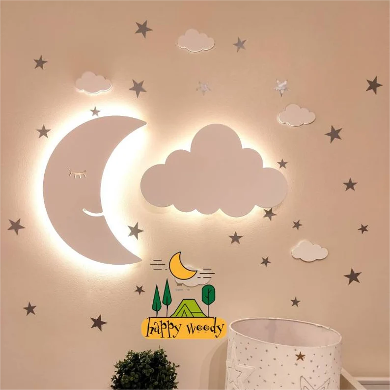 Moon and Cloud Wall Night Light