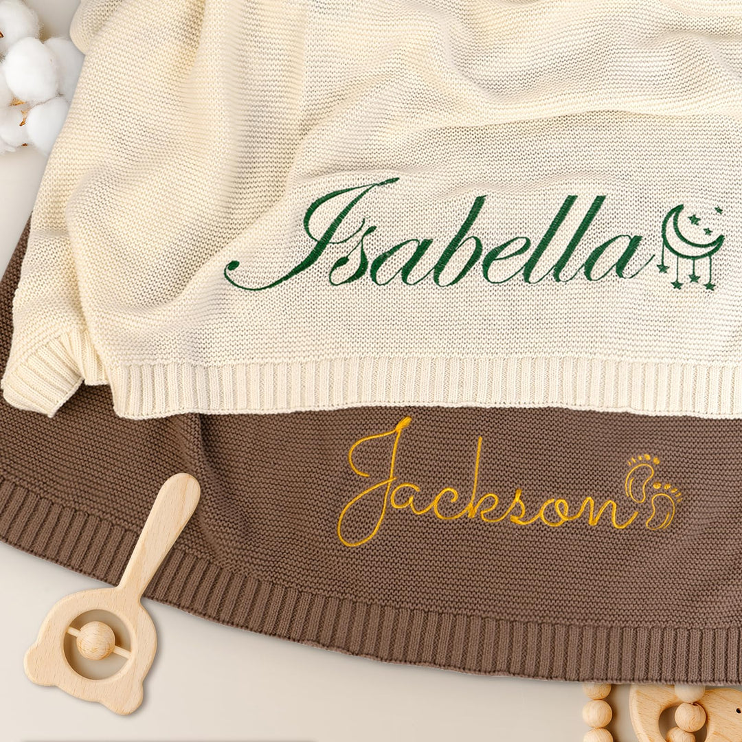 Personalized Baby Name Knit Blanket