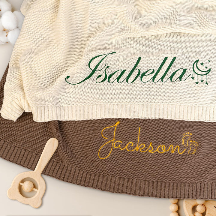 Personalized Baby Name Knit Blanket