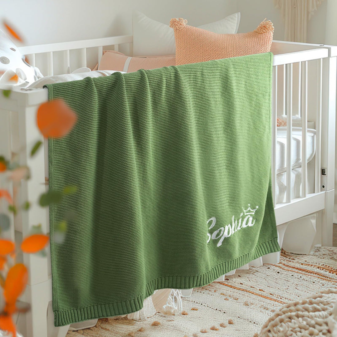 Personalized Baby Name Knit Blanket