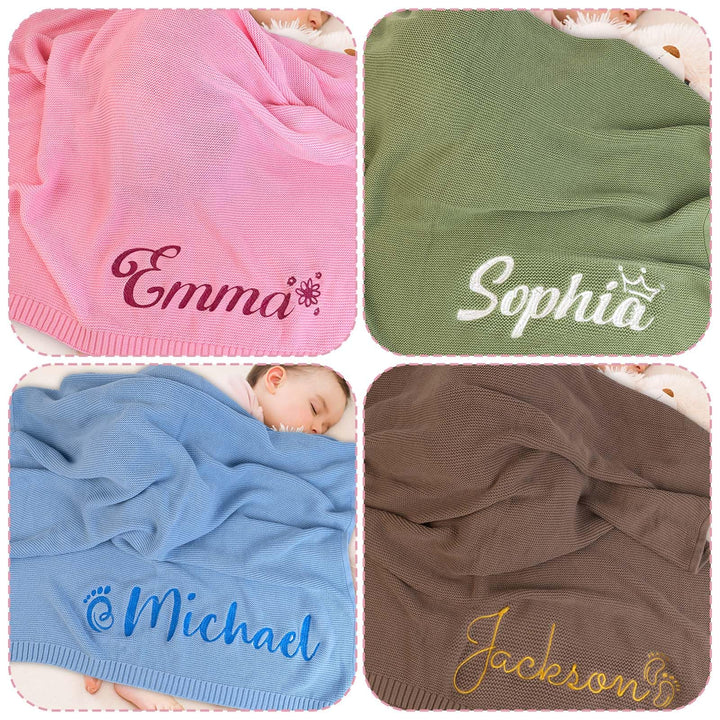 Personalized Baby Name Knit Blanket