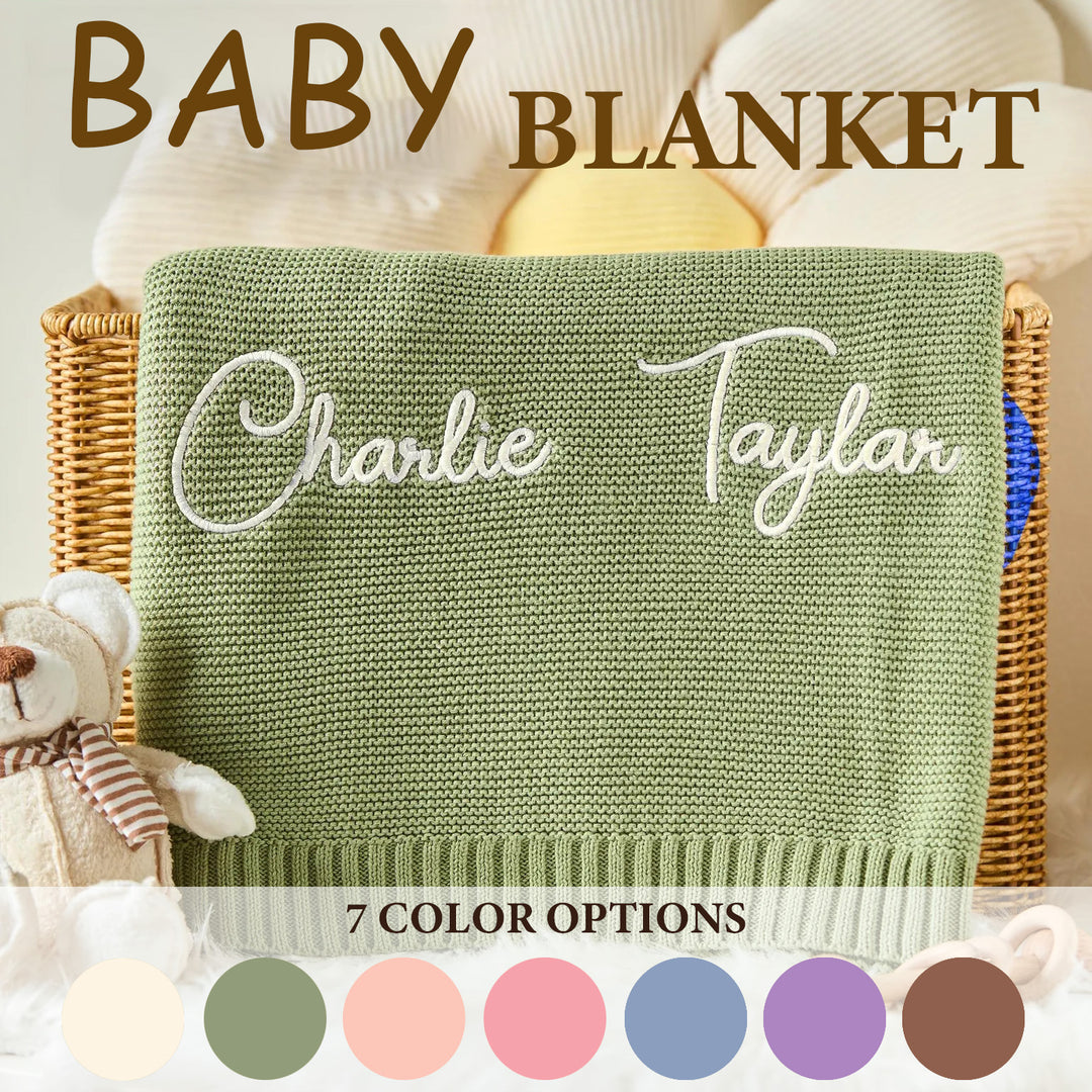 Personalized Baby Name Knit Blanket