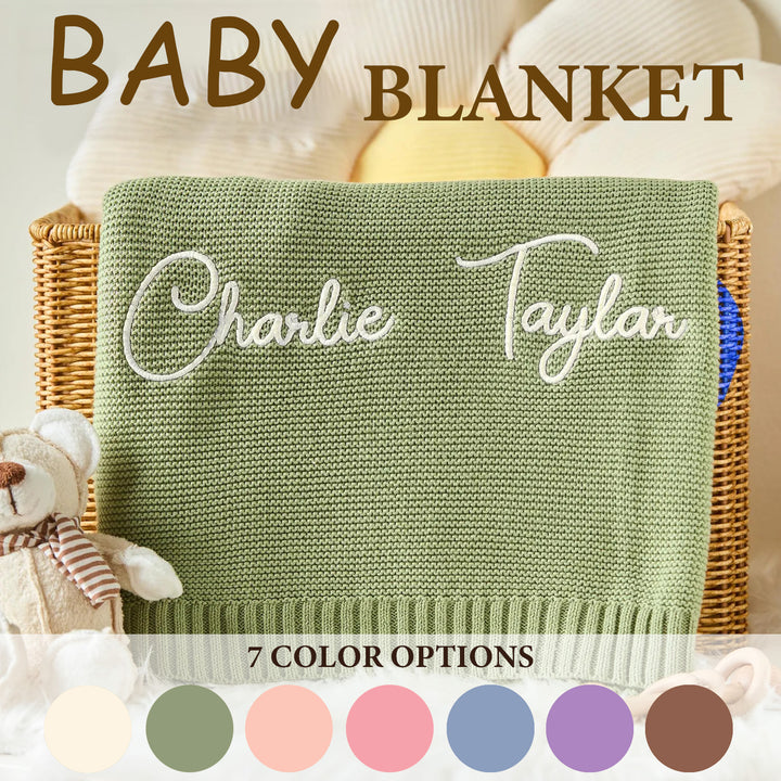 Personalized Baby Name Knit Blanket
