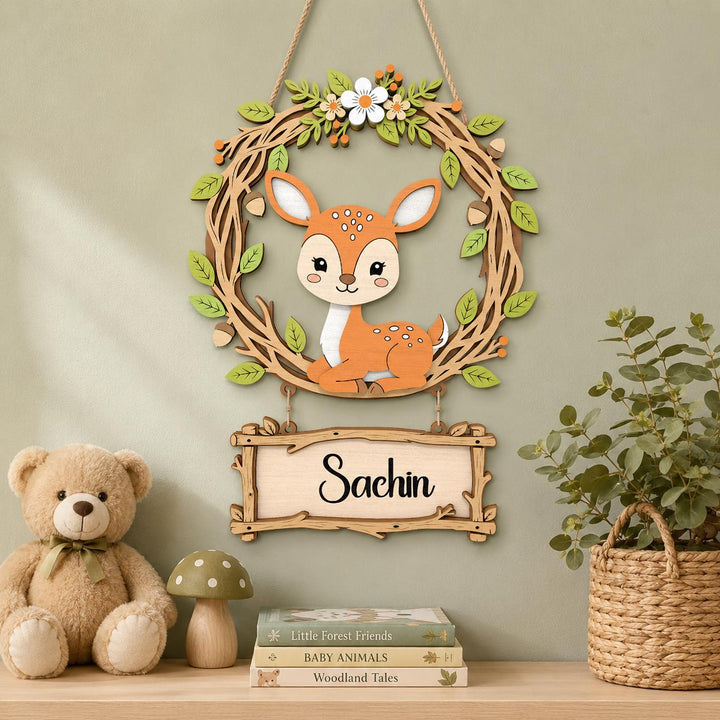 Personalized Deer Nursery Name Sign