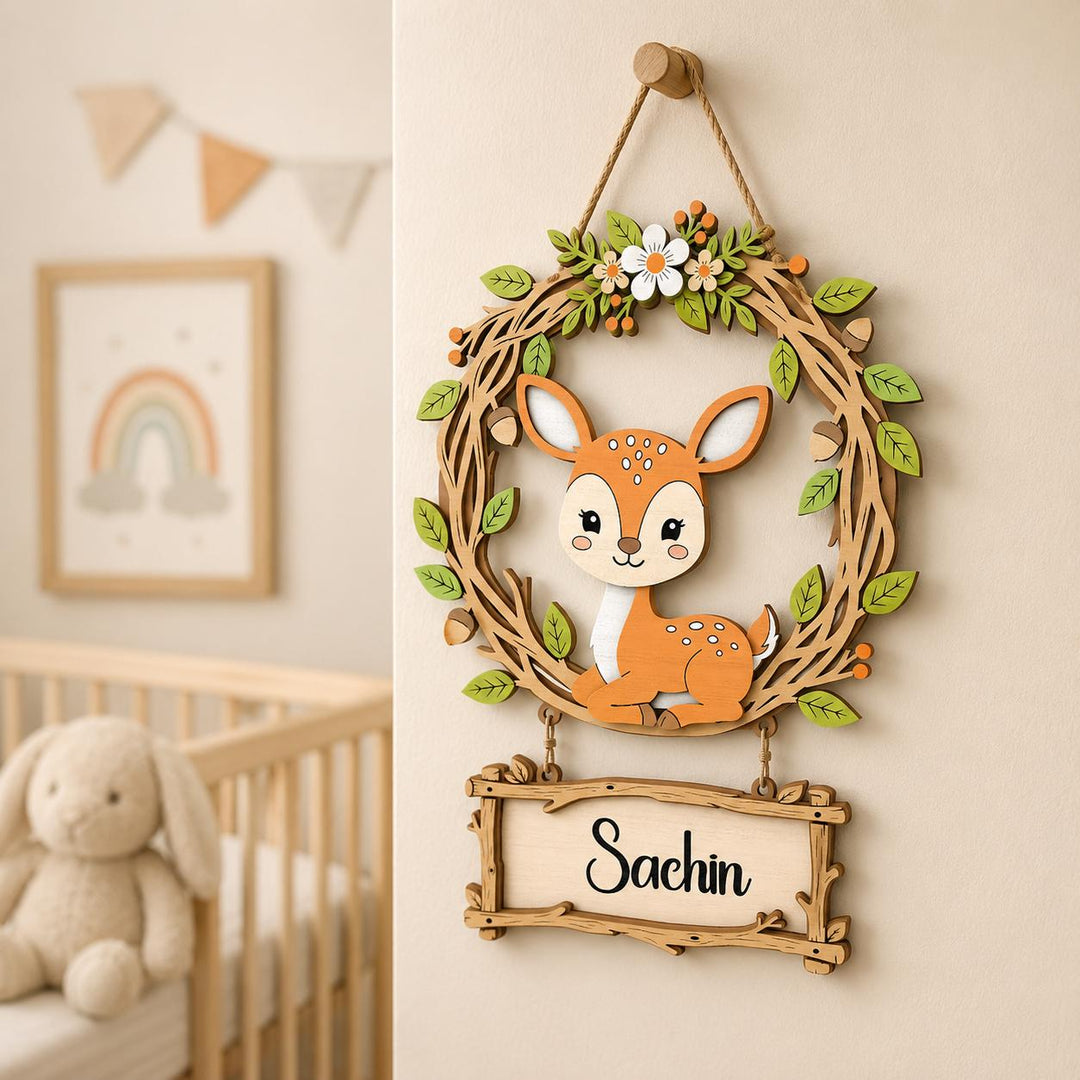 Personalized Deer Nursery Name Sign