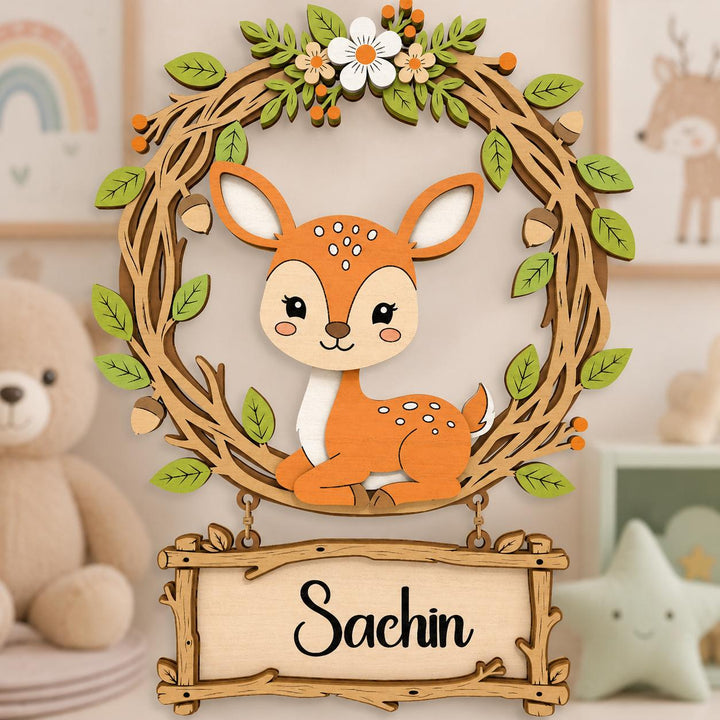 Personalized Deer Nursery Name Sign