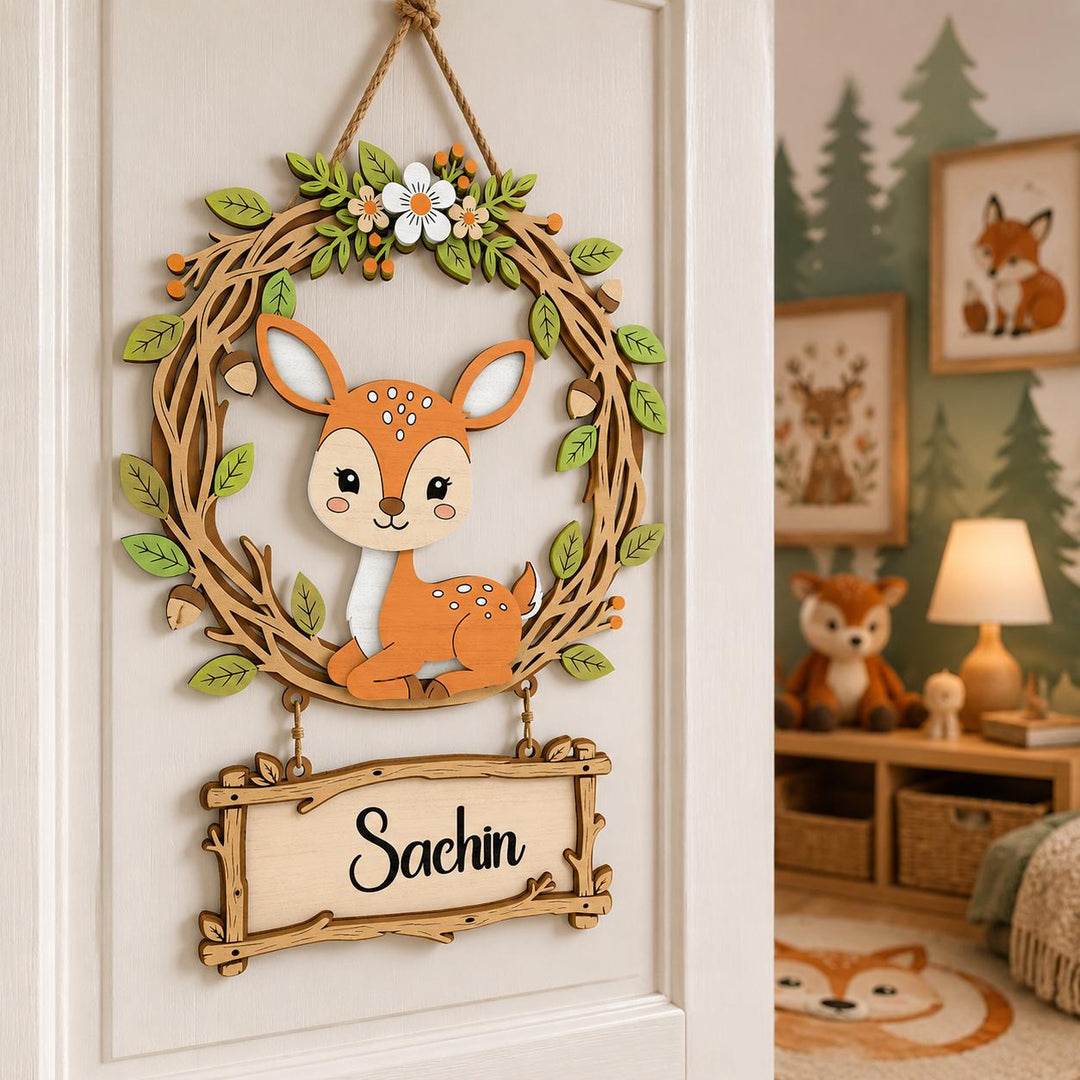 Personalized Deer Nursery Name Sign