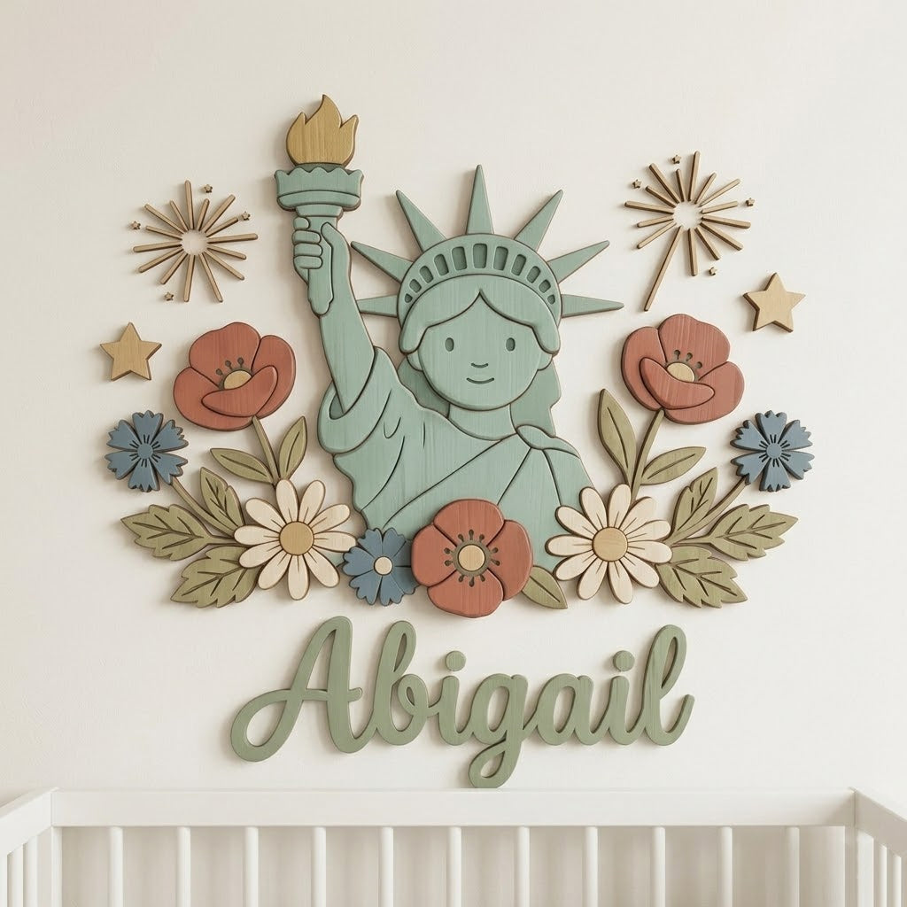 Personalized Independence Day Name Sign