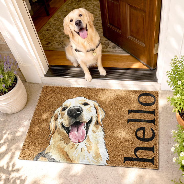 Personalized Pet Portrait Doormat Woodemon