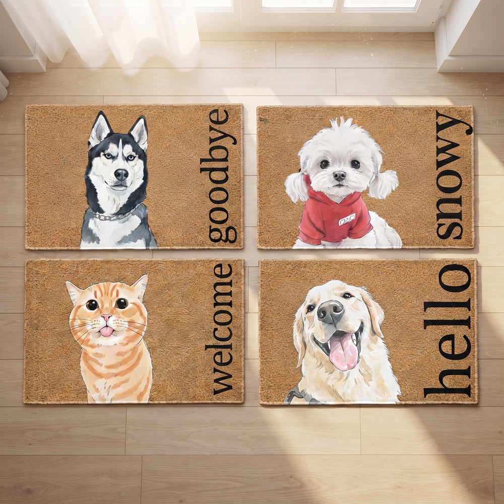 Personalized Pet Portrait Doormat Woodemon