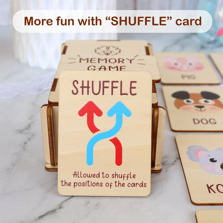 Personalized Wooden Animal Memory Matching Game for Kids Woodemon