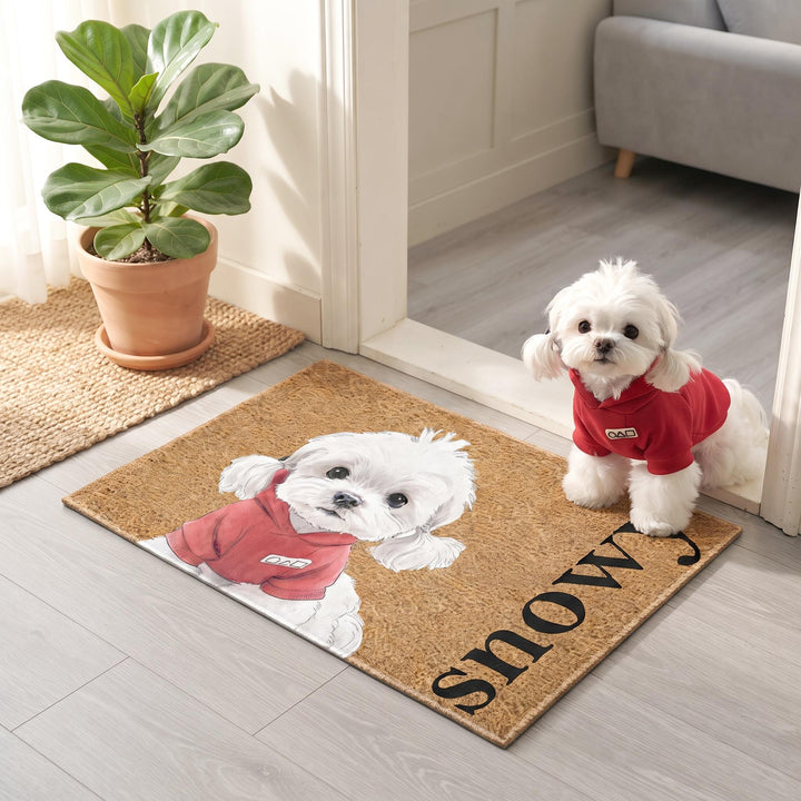 Personalized Pet Portrait Doormat Woodemon