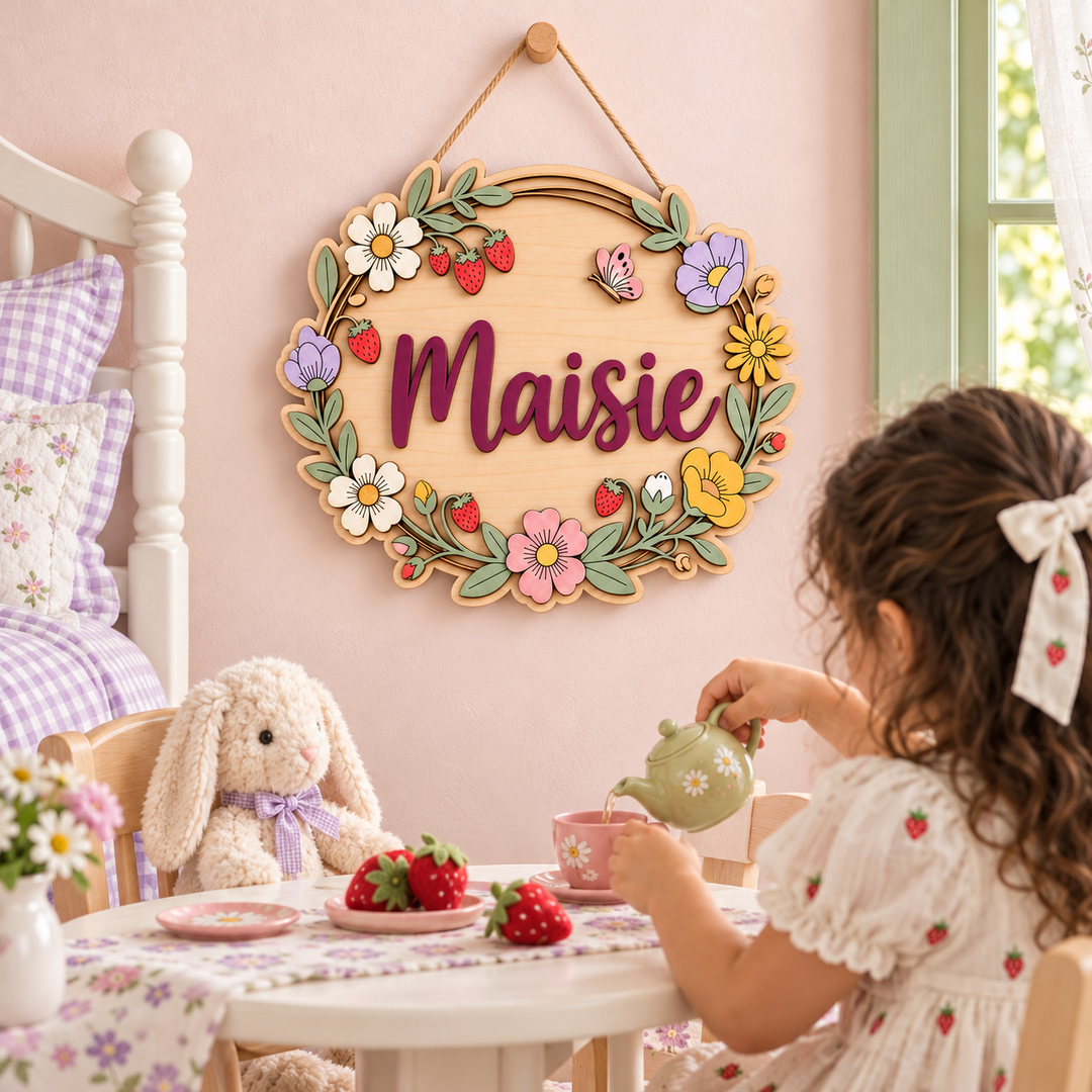 Personalized Kids Name Sign for Door & Wall Woodemon