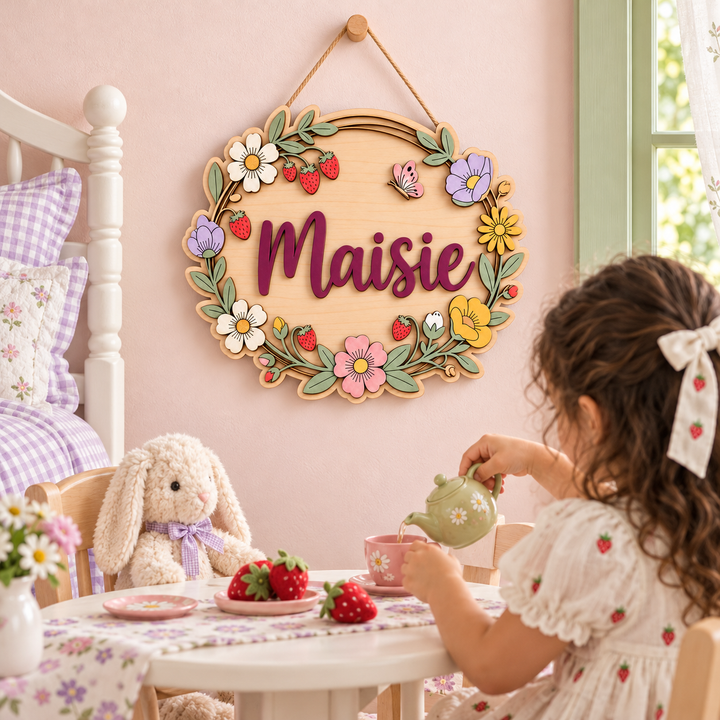 Personalized Kids Name Sign for Door & Wall Woodemon