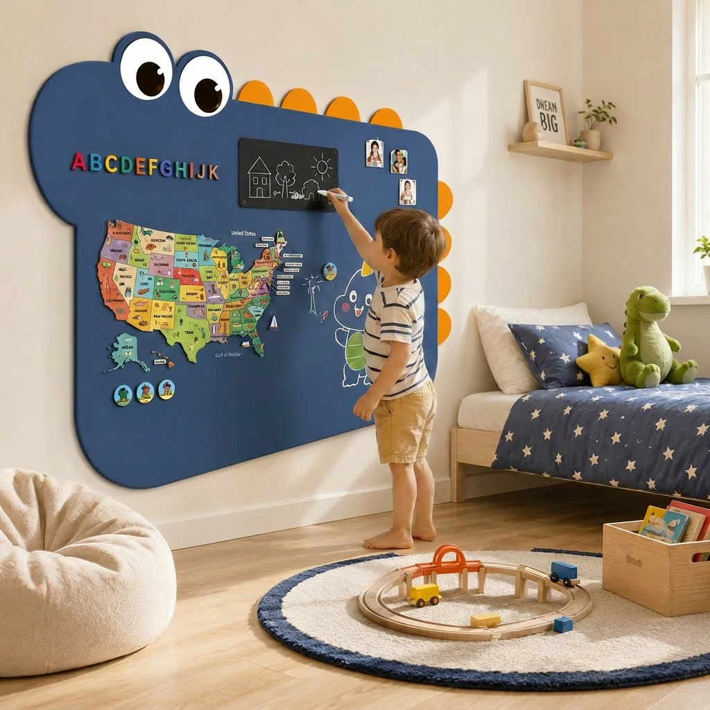 Kids Doodle Wall Sticker - Reusable Write & Wipe Learning Board