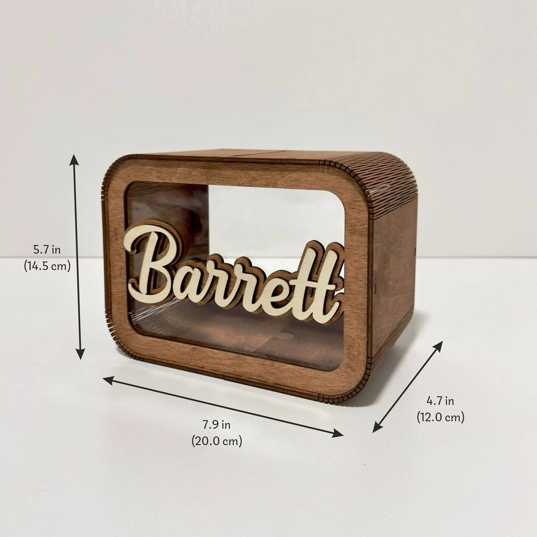 Personalized Wooden Piggy Bank for Kids