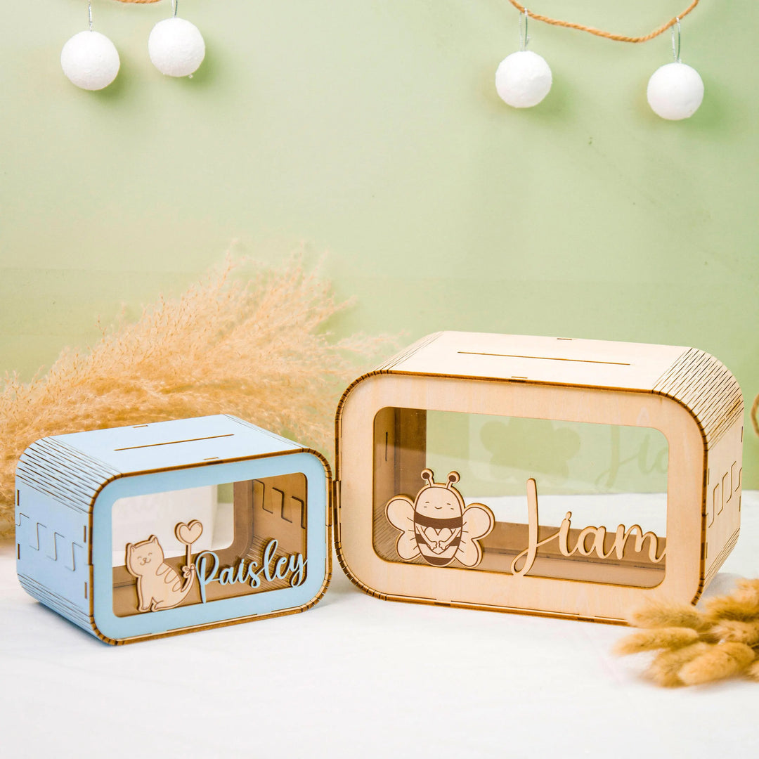 Personalized Wooden Piggy Bank Gifts for Kids