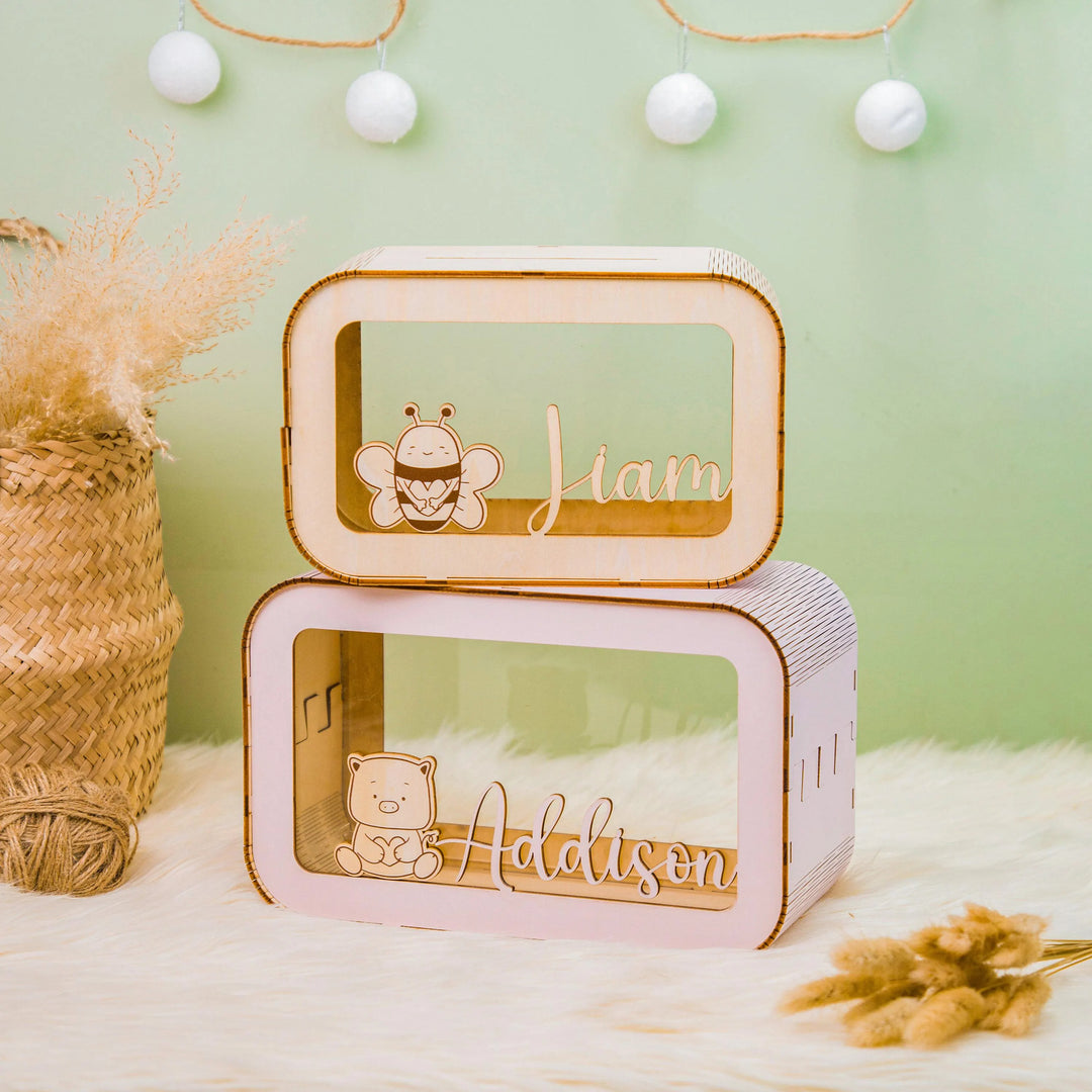 Personalized Wooden Piggy Bank Gifts for Kids