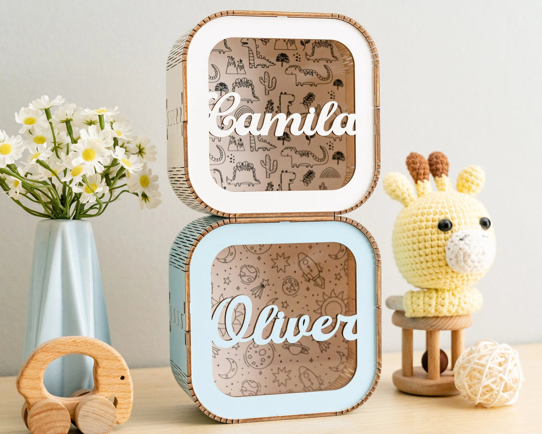 Personalized Wooden Piggy Bank for Kids