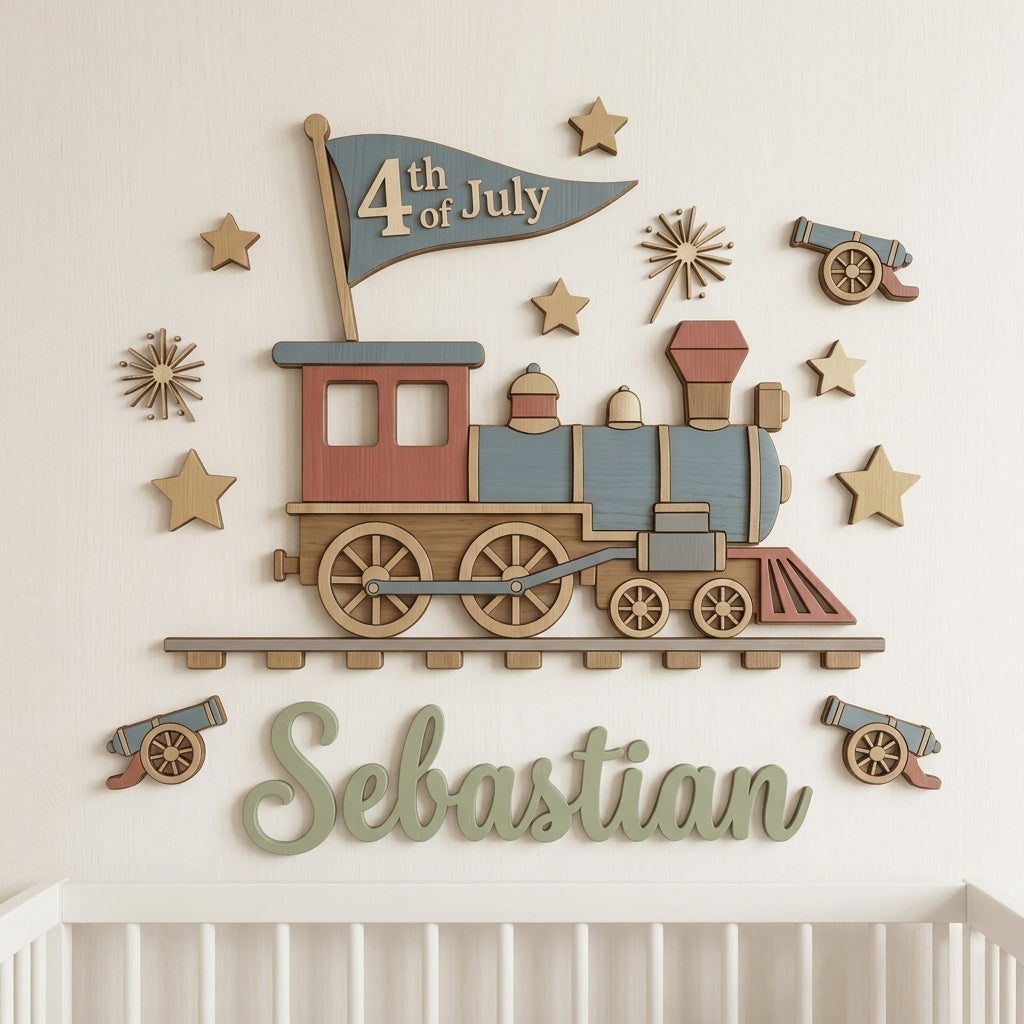 Personalized Independence Day Name Sign