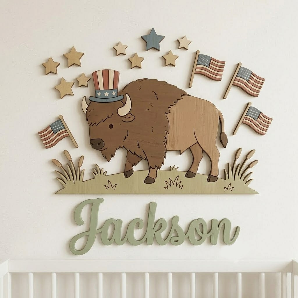 Personalized Independence Day Name Sign