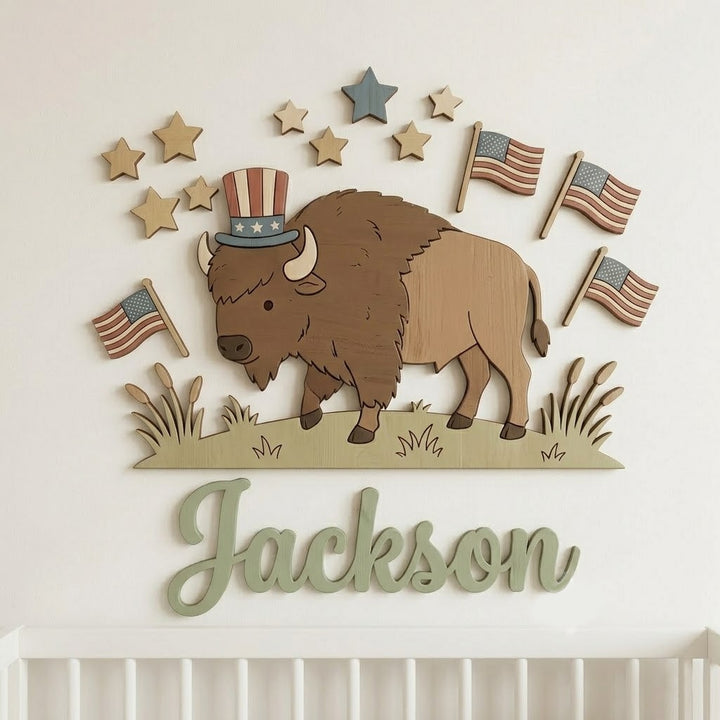 Personalized Independence Day Name Sign