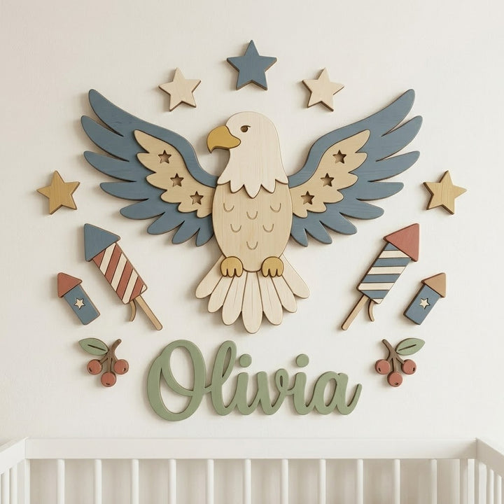 Personalized Independence Day Name Sign