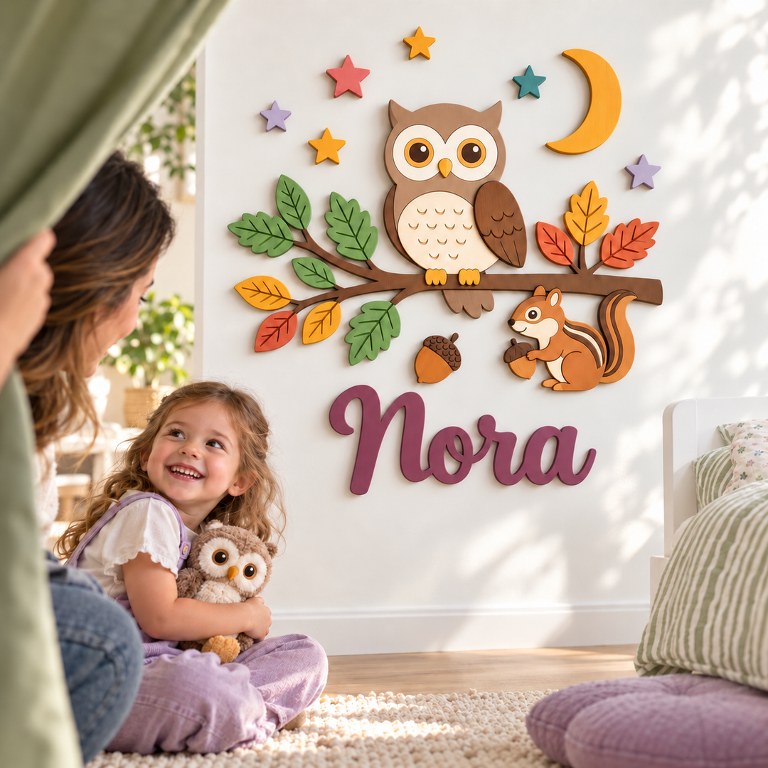 Personalized Wooden Nursery Name Sign Woodemon