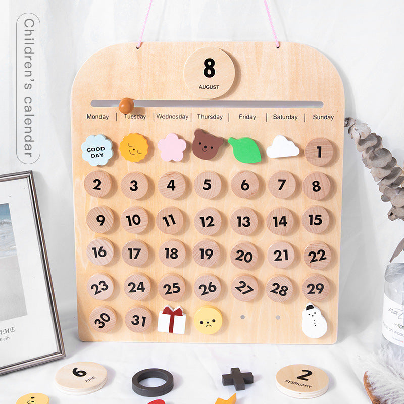 Wooden Calendar for Kids to Learn Seasons