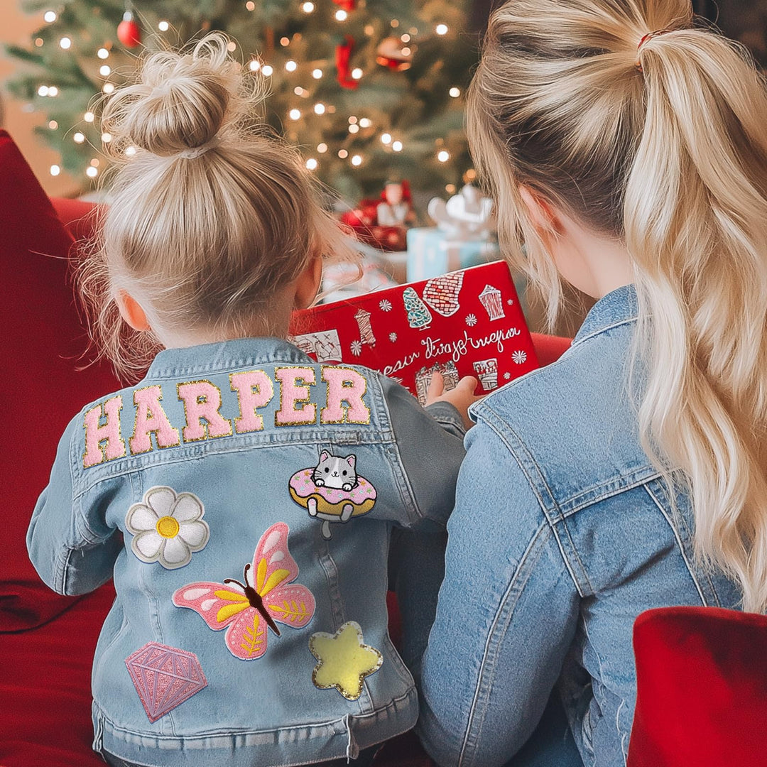 Personalized Kids Patch Denim Jacket Woodemon