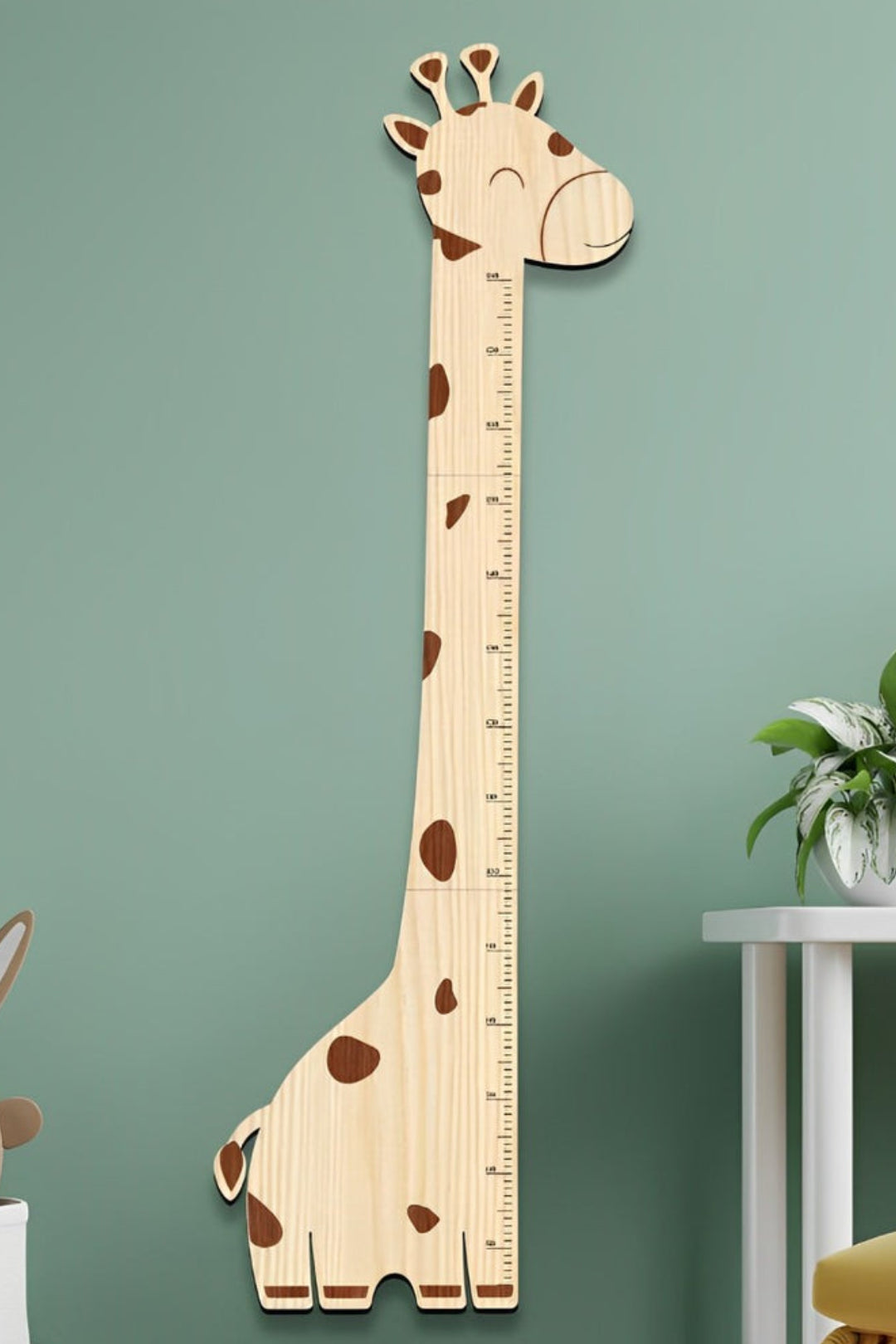Personalized Wooden Baby Height Growth Chart Ruler - Giraffe