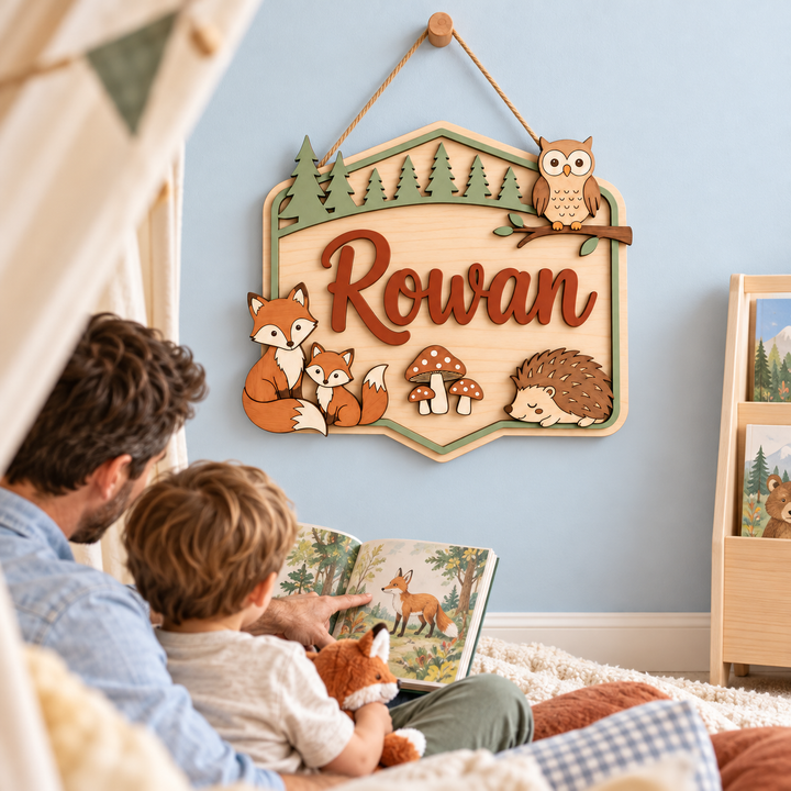 Personalized Kids Name Sign for Door & Wall Woodemon