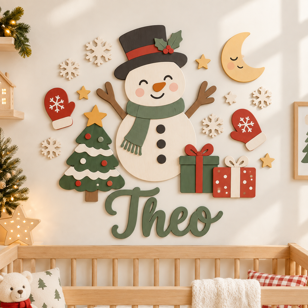 Personalized Christmas Nursery Name Sign Woodemon