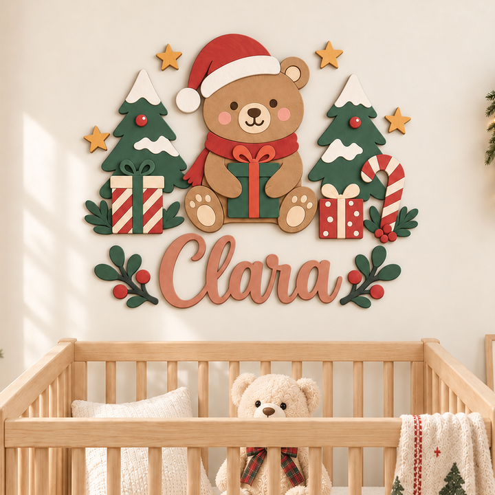Personalized Christmas Nursery Name Sign Woodemon