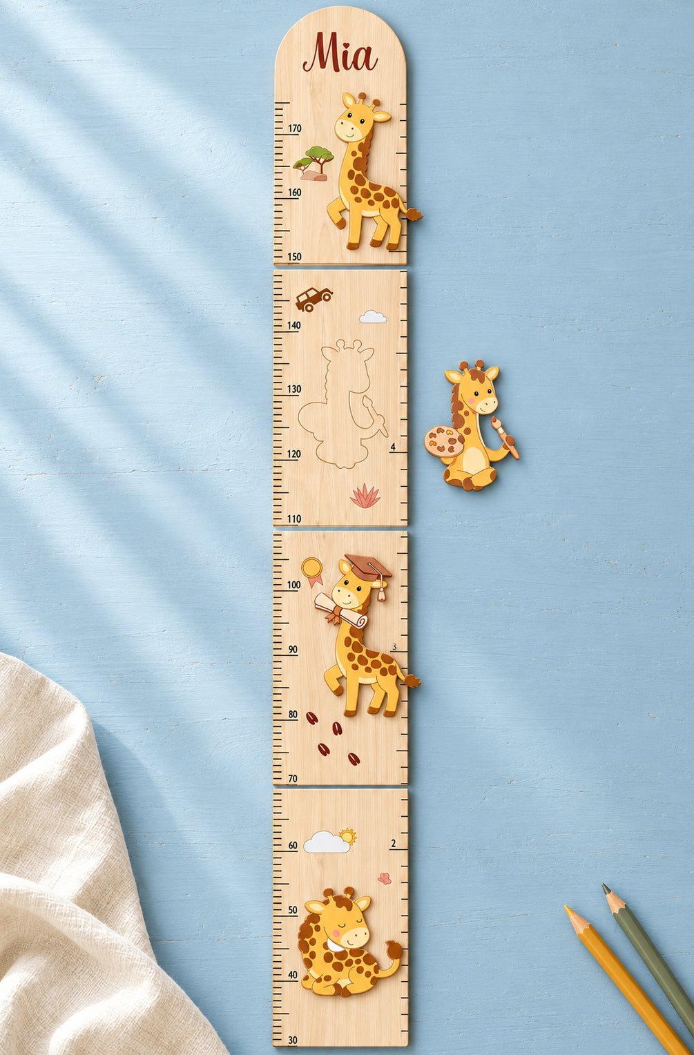 Personalized Wooden Giraffe DIY Growth Chart Woodemon