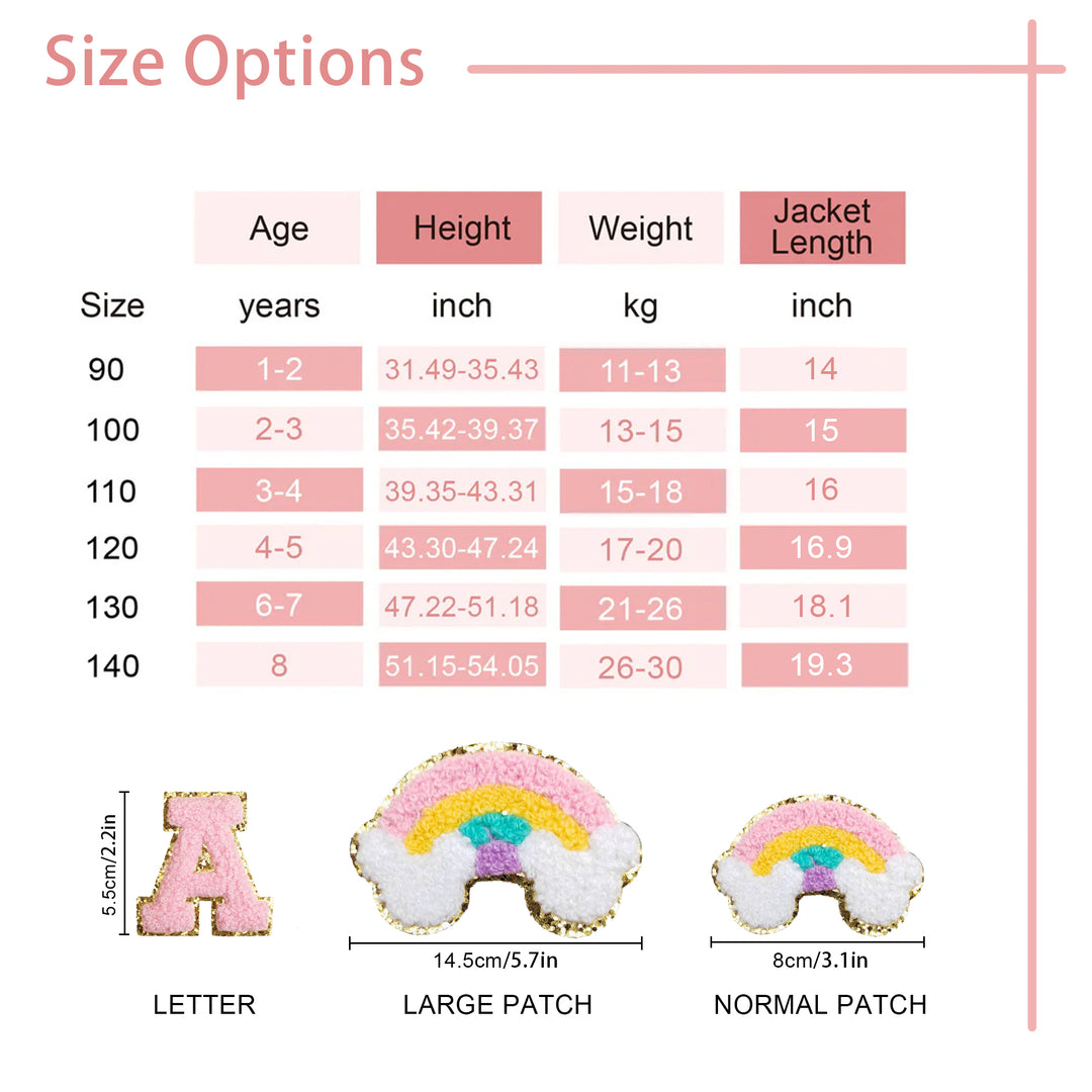 Personalized Kids Patch Denim Jacket - Size Options
