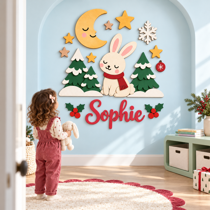 Personalized Christmas Nursery Name Sign Woodemon