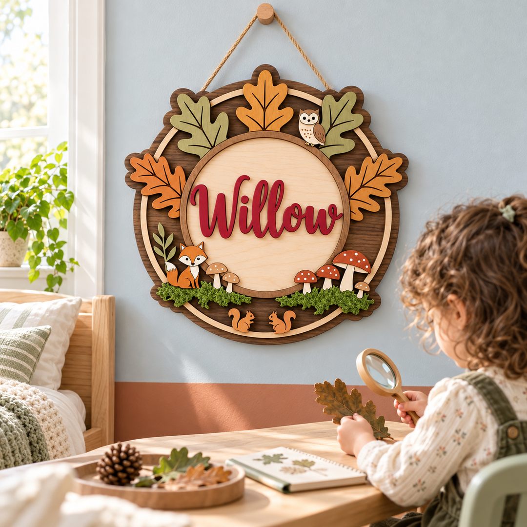 Personalized Kids Name Sign for Door & Wall Woodemon