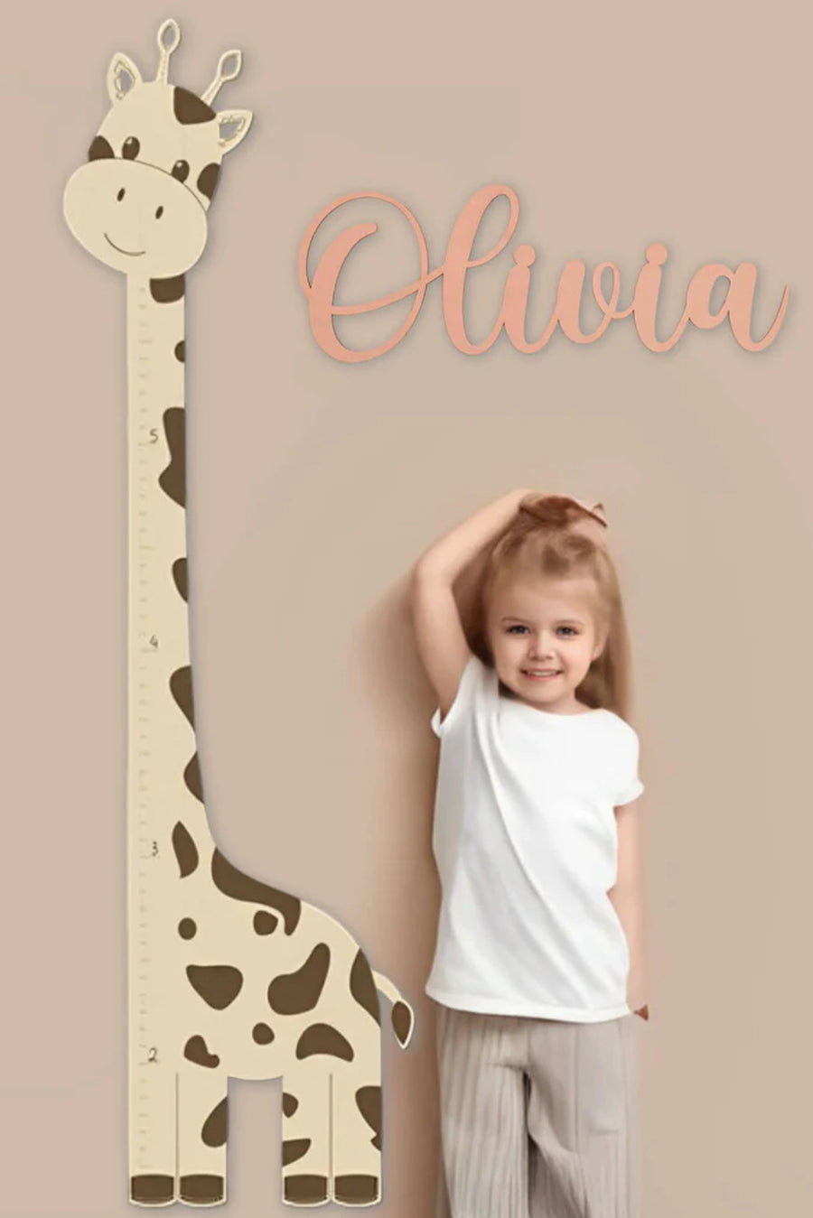Wooden Animal Growth Charts & Giraffe Height Trackers Custom Animal
