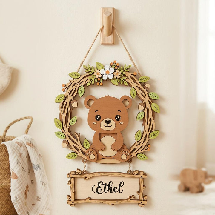 Personalized Bear Nursery Name Sign
