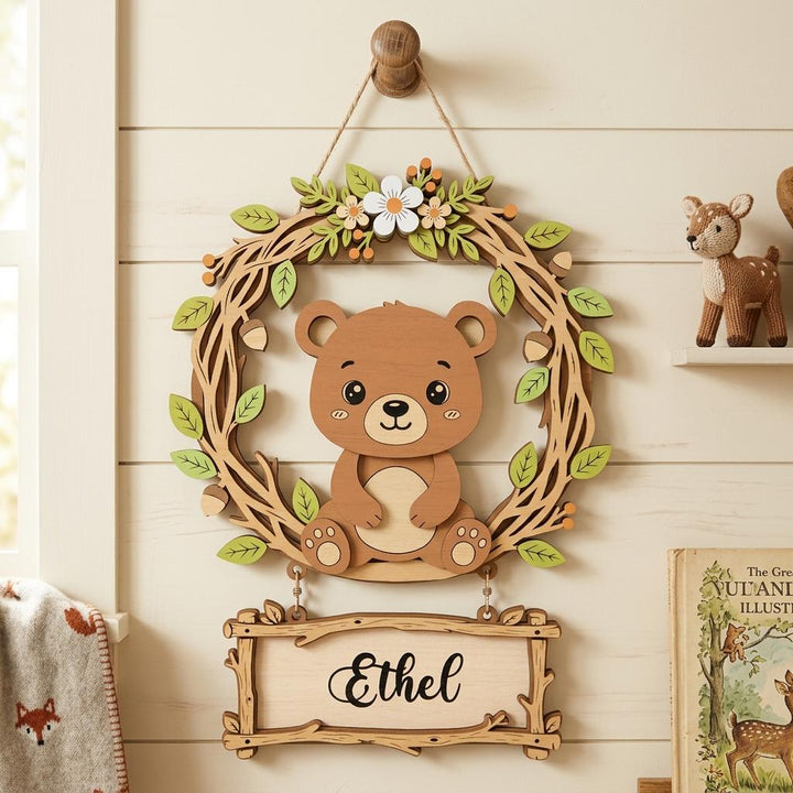 Personalized Bear Nursery Name Sign
