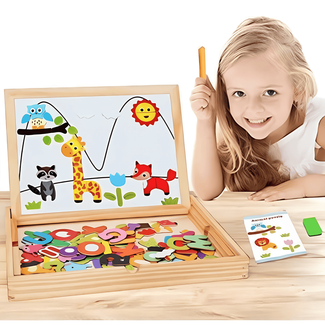 Children's Wooden Magnetic Easel Board