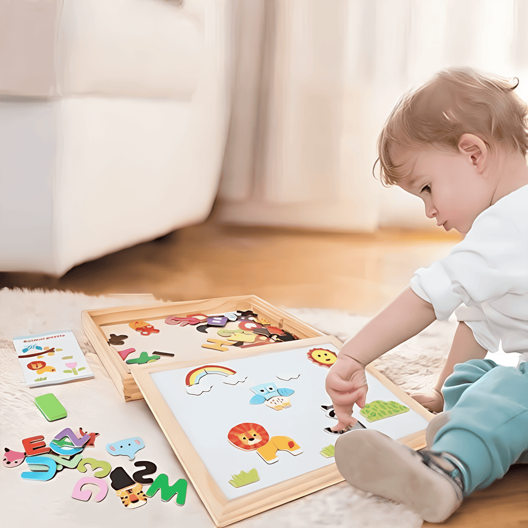 Children's Wooden Magnetic Easel Board