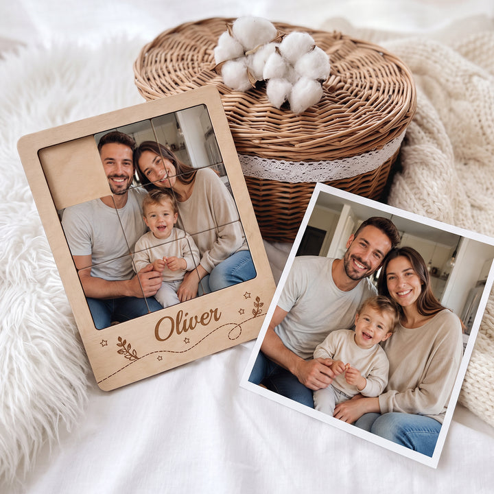 Personalized Wooden Name Sliding Puzzle for Kids Woodemon