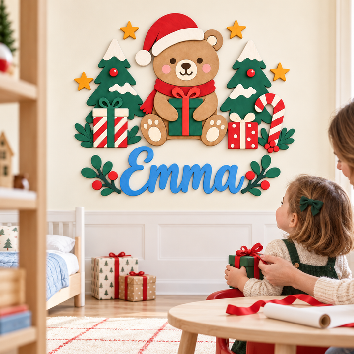 Personalized Christmas Nursery Name Sign Woodemon